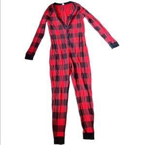 {Old Navy} Gender-Neutral Plaid Print Snug-Fit One-Piece Pajamas for Adult